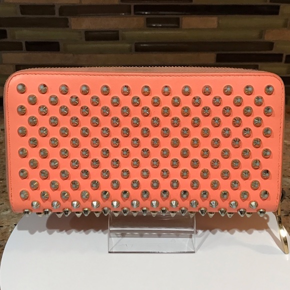 Christian Louboutin Panettone Studded Leather Zip Around Wallet 😍🔥🧡 - Picture 12 of 17